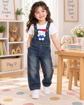 Red Bow Kitty Dungaree - YG-04
