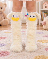 White Funky Fur Socks - WS-08