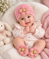 Pink Turban Cap Set - HB-20