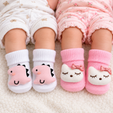 White & Pink Socks Set - ZU-04