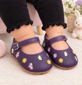 Purple Embroidered Sandals - SG-58