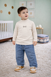 Cream Mock Neck Shirt - MU-07
