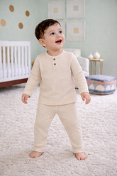 Beige Ribbed Set - TB-03