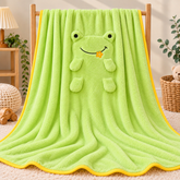 Green Frog Fluffy Blanket - BL-04