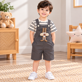 Striped Grey Cartoon Romper - RB-01