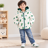 White Dinosaur Puffer Jacket - PB-04