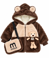 Vogue Bear Fur Jacket with Bag - FJ-01