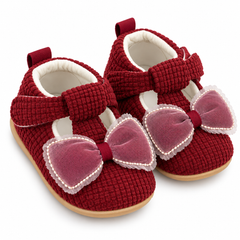 Maroon Bow Shoes - SG-54
