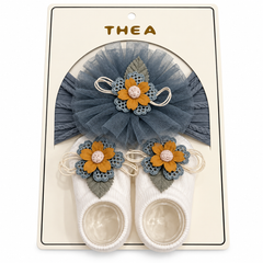 Grey Floral Headband Set - HB-03