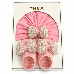 Pink Bow Turban Set - HB-16