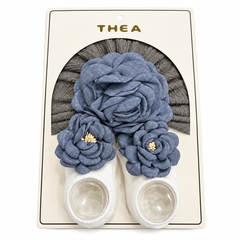 Grey Flora Turban Set - HB-22