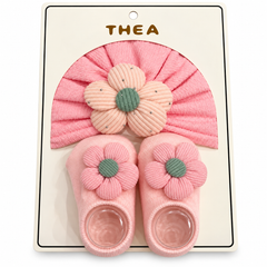 Pink Floral Turban Set - HB-21