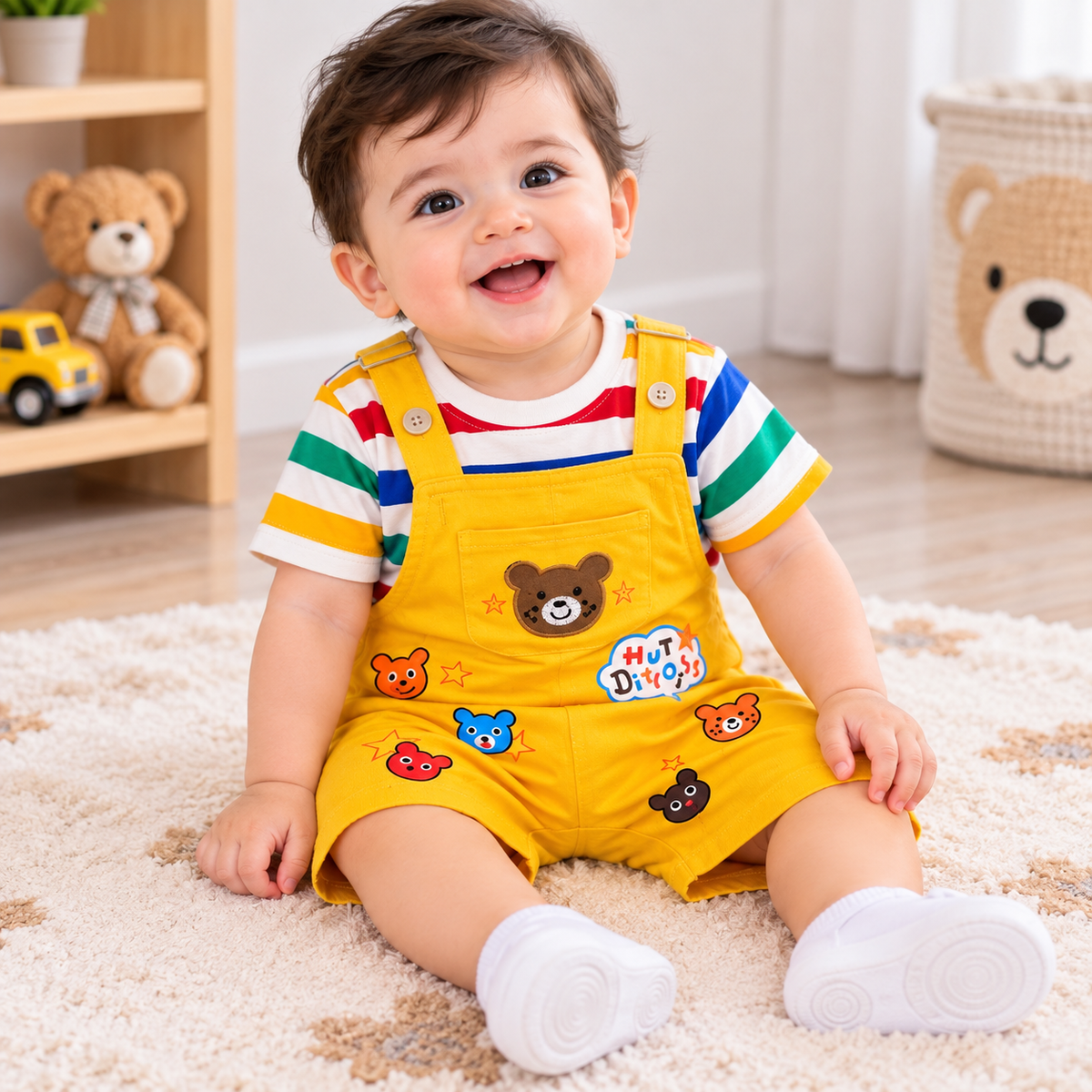 Yellow Striped Romper - RB-13