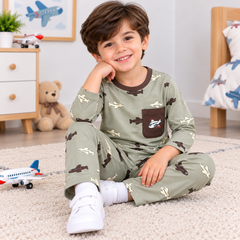Green Airplane Shirt & Trouser - TB-17