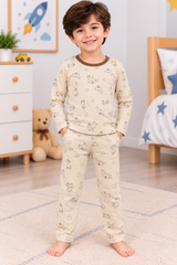 Beige Animals Shirt & Trouser - TB-14