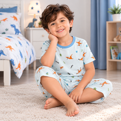 Sky Blue Dinosaur Shirt & Short - CB-11
