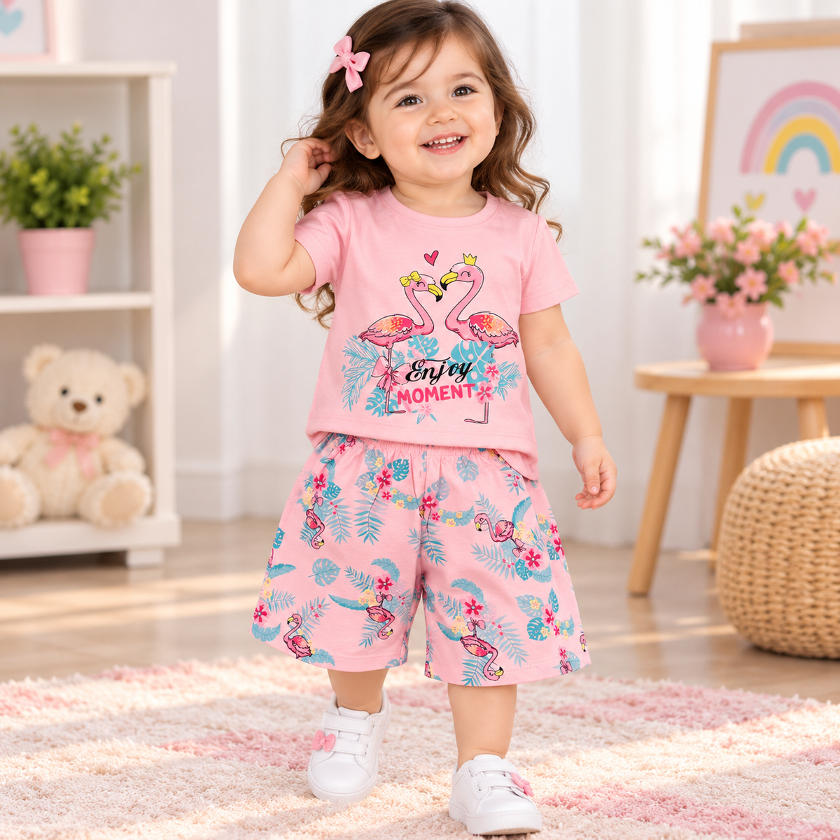 Pink Bird Shirt & Shorts - CG-22
