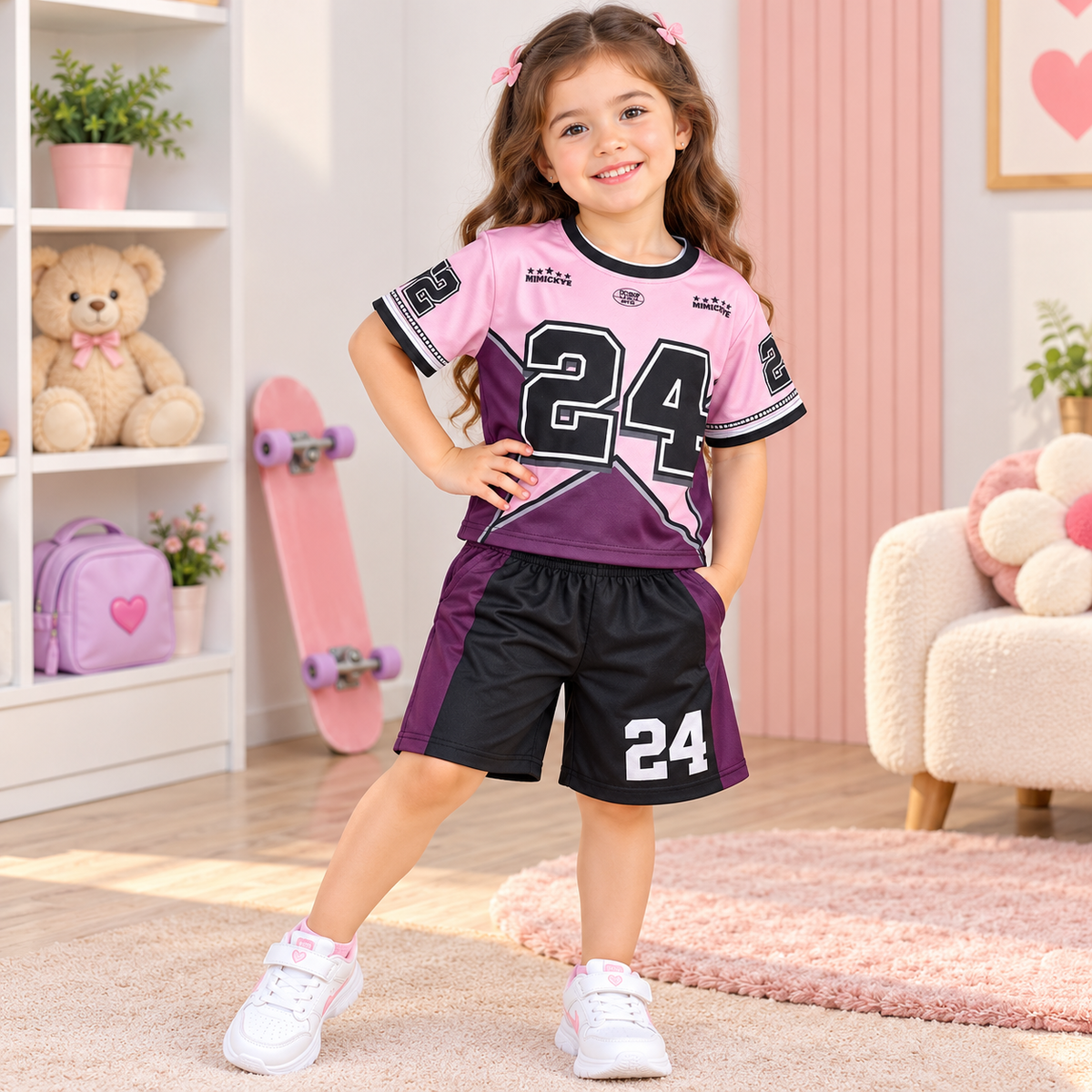Pink Sports Jersey Set - JG-01