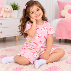 Pink Cat Shirt & Shorts - CG-16