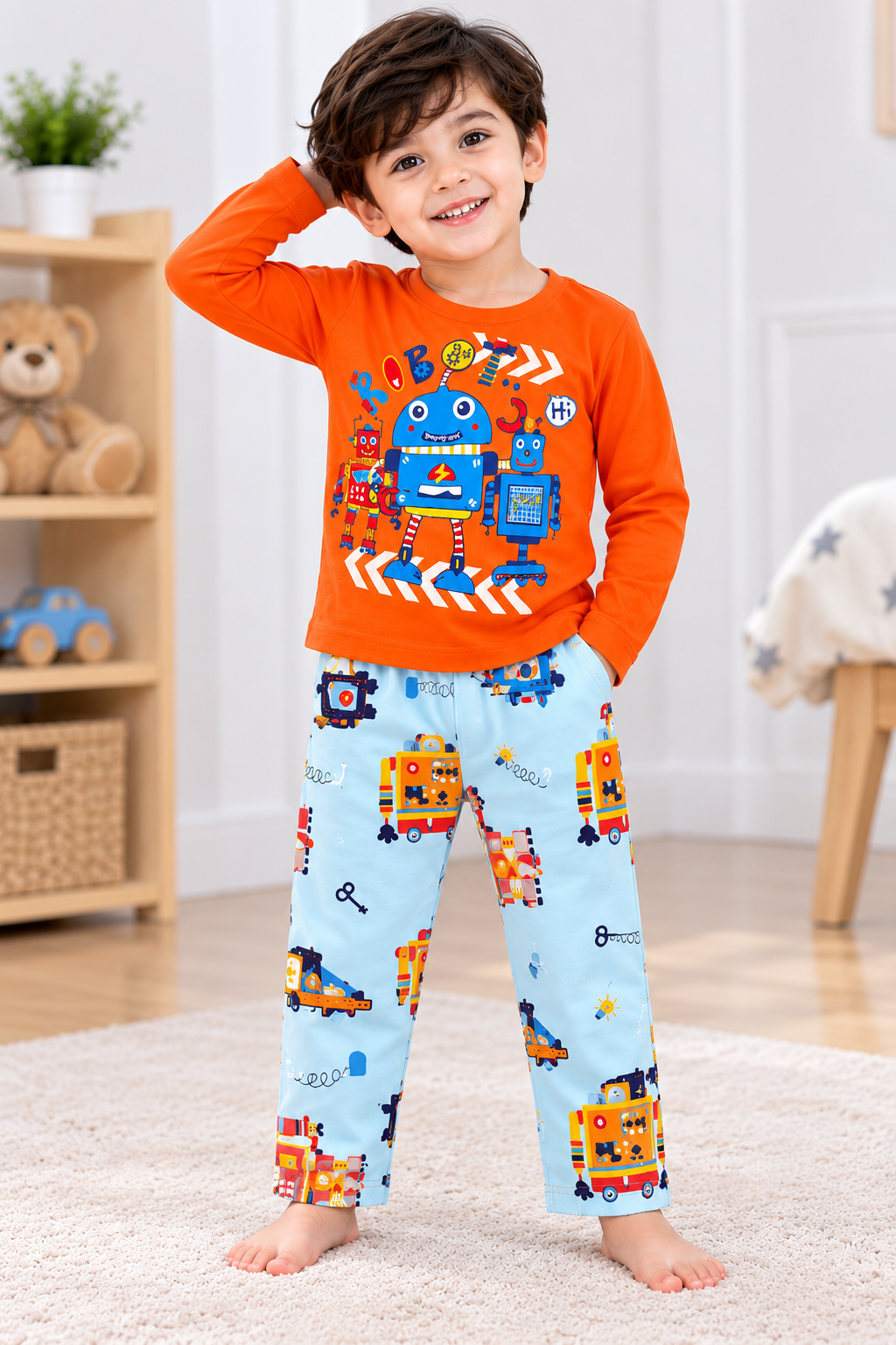 Orange Robot Shirt & Trouser - TB-10