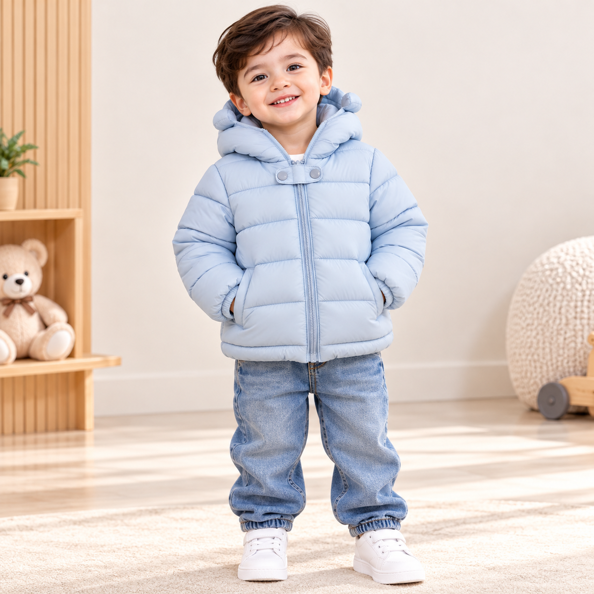 Sky Blue Puffer Jacket - PB-03