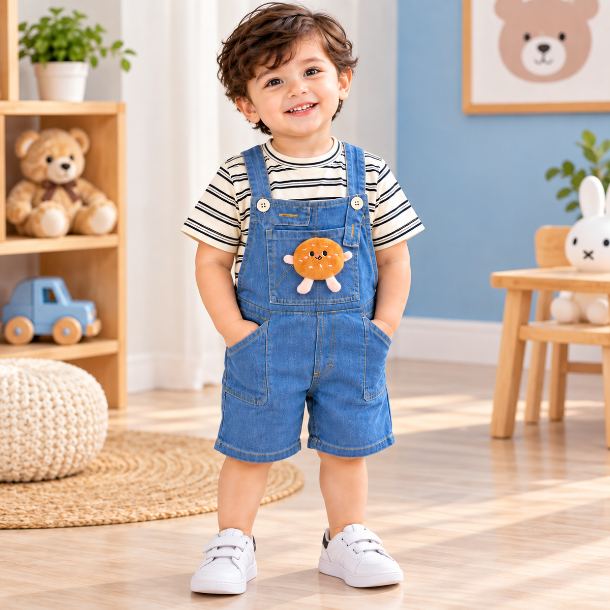 Striped 3D Cartoon Romper - RB-10