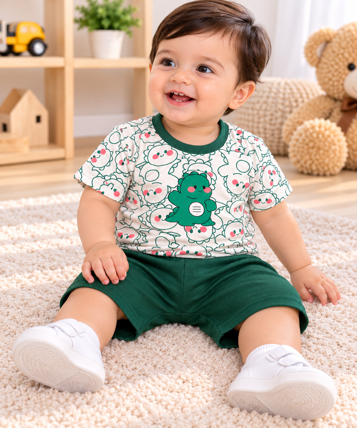 Green Dino Shirt & Shorts - CB-15
