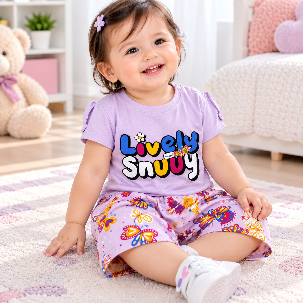 Purple Butterfly Shirt & Short - CG-20