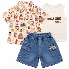 3 Piece Bottles Denim Set - DB-19