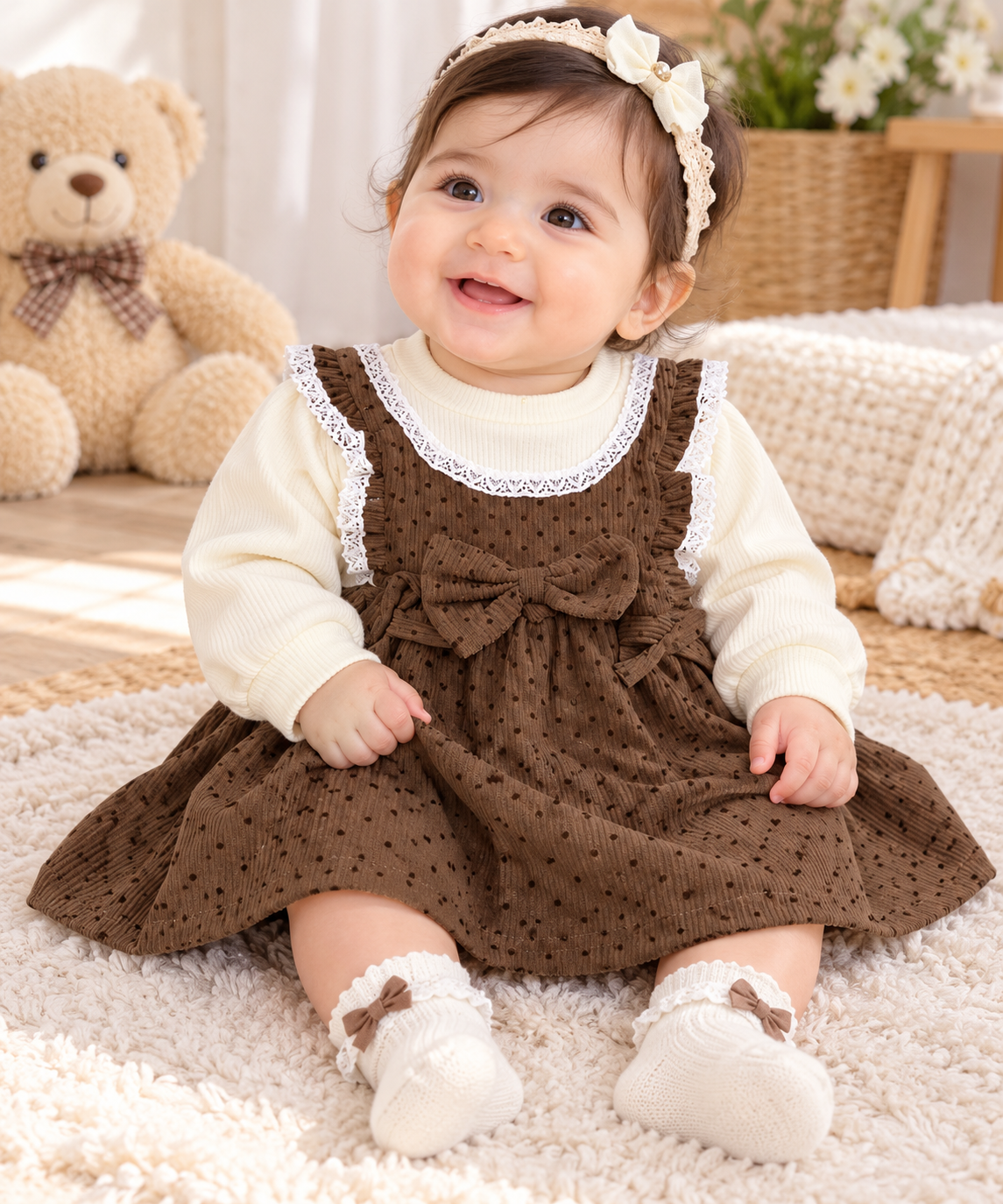 Brown Bow Frock - FG-32