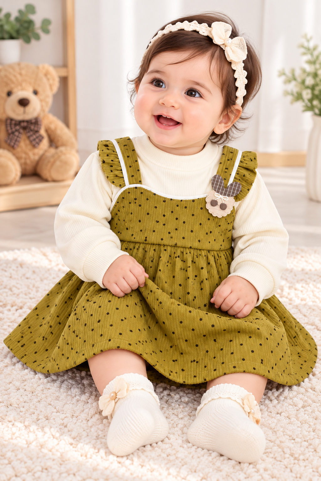 Olive Green Frock - FG-30