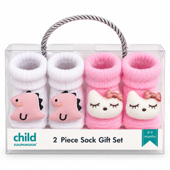 White & Pink Socks Set - ZU-04