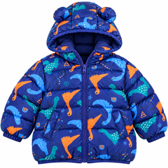Blue Dinosaur Puffer Jacket - PB-02