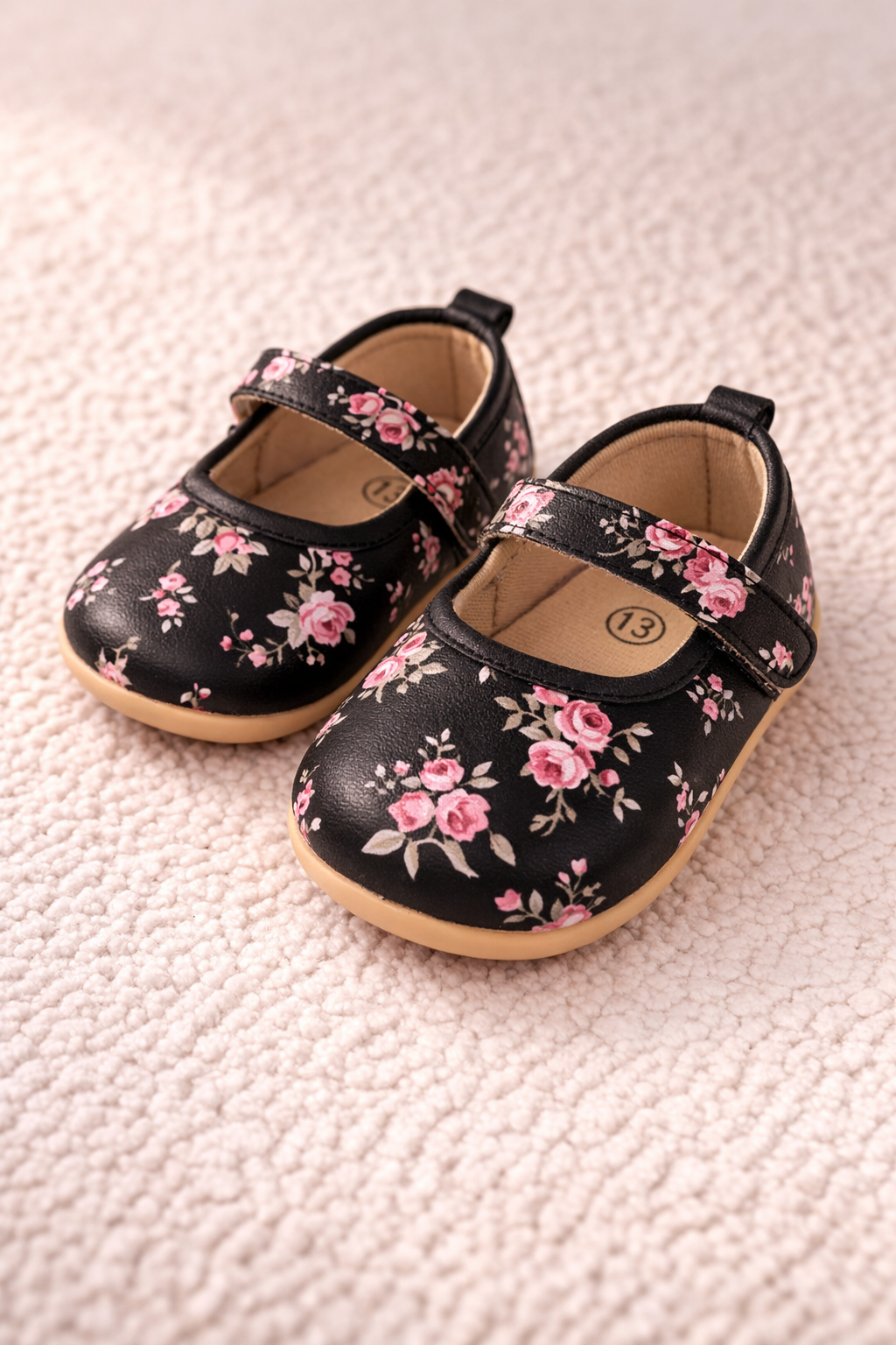 Black Floral Shoes - SG-18