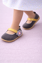 Grey Floral Shoes - SG-07