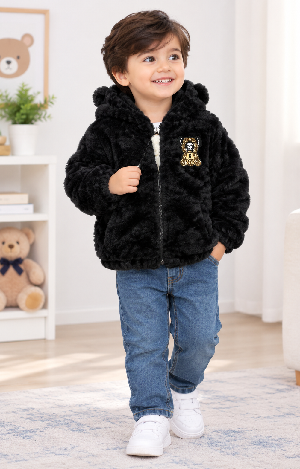 Black Bear Fur Jacket - FJ-13