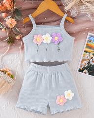 Girls 3D Floral 2Pcs Set - FC-01