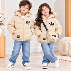 Beige Alo Puffer With Bag - PU-07