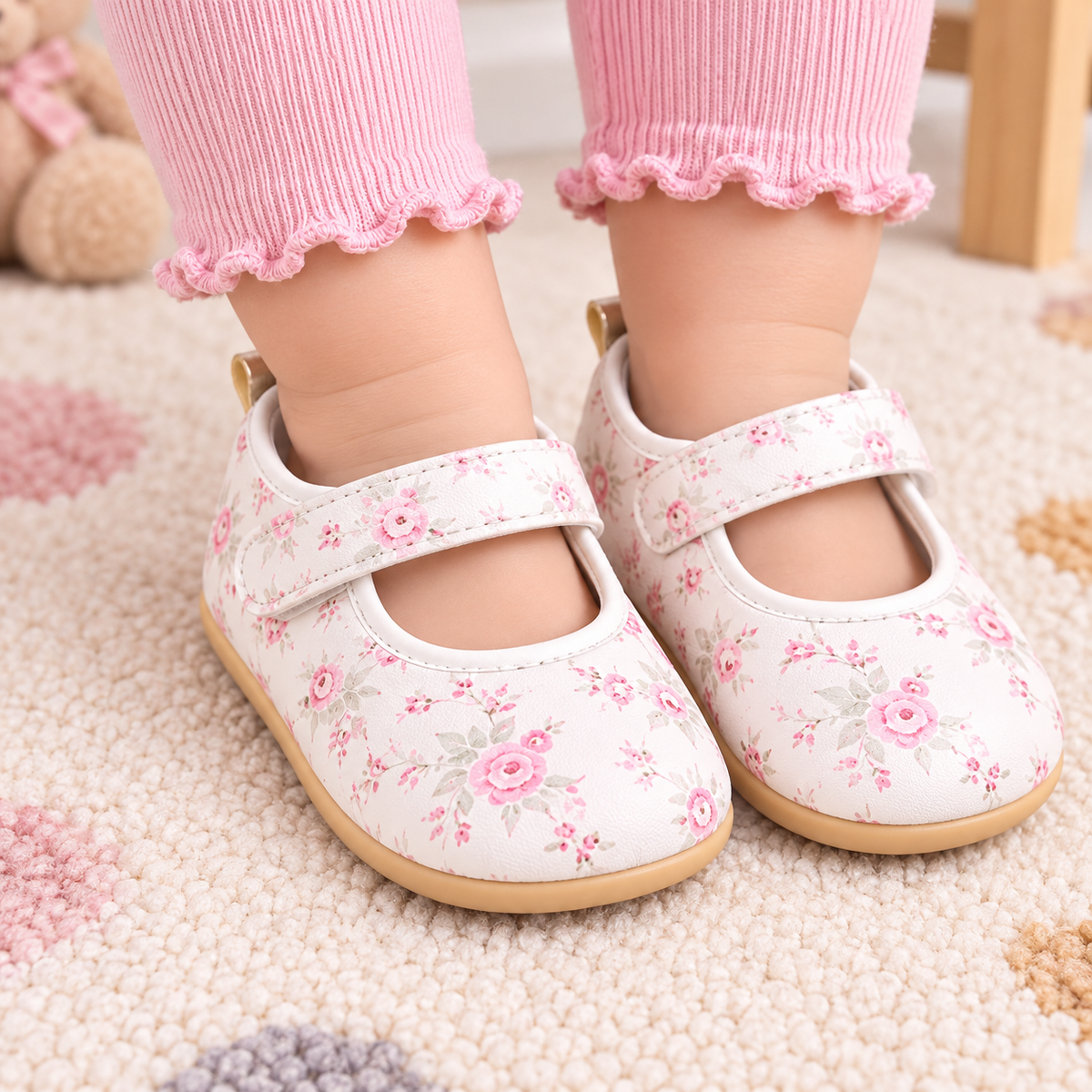 White Floral Shoes - SG-17