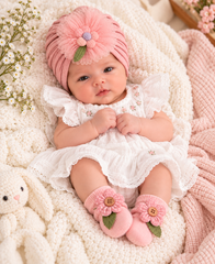 Pink Turban Cap Set - HB-12