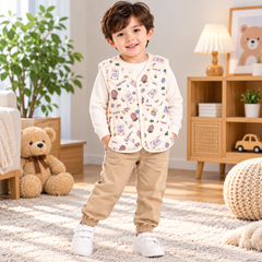 Cream Sleeveless Puffer Jacket - SP-05