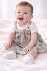 White & Brown Girl Frock - FG-06