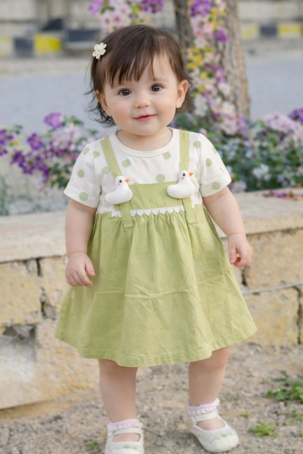 Green Duck Girl Frock - FG-10