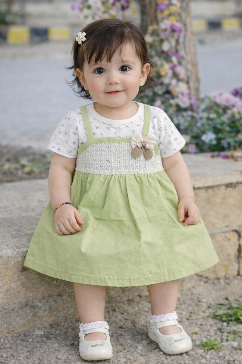 Green Bow Girl Frock - FG-09