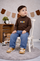 Brown Mock Neck Shirt - MU-01
