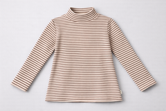 Pink Stripped Mock Neck Shirt - MU-06