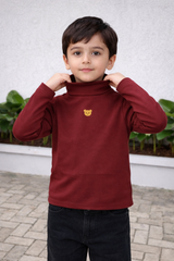 Maroon Mock Neck Shirt - MU-08