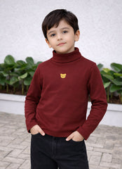 Maroon Mock Neck Shirt - MU-08
