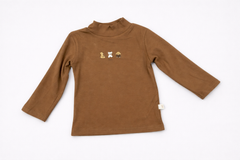Brown Mock Neck Shirt - MU-03