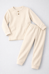 Beige Ribbed Set - TB-03